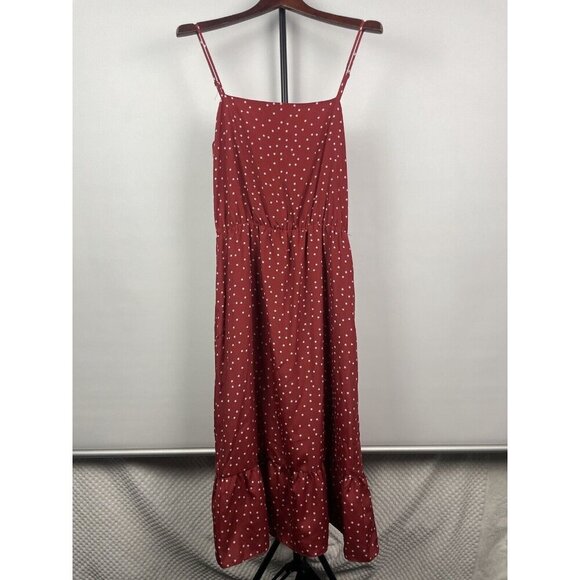 Lovers + Friends Rust Red Basil Mini Star Novelty Print Ruffle Hem Dress Size M - Picture 4 of 8